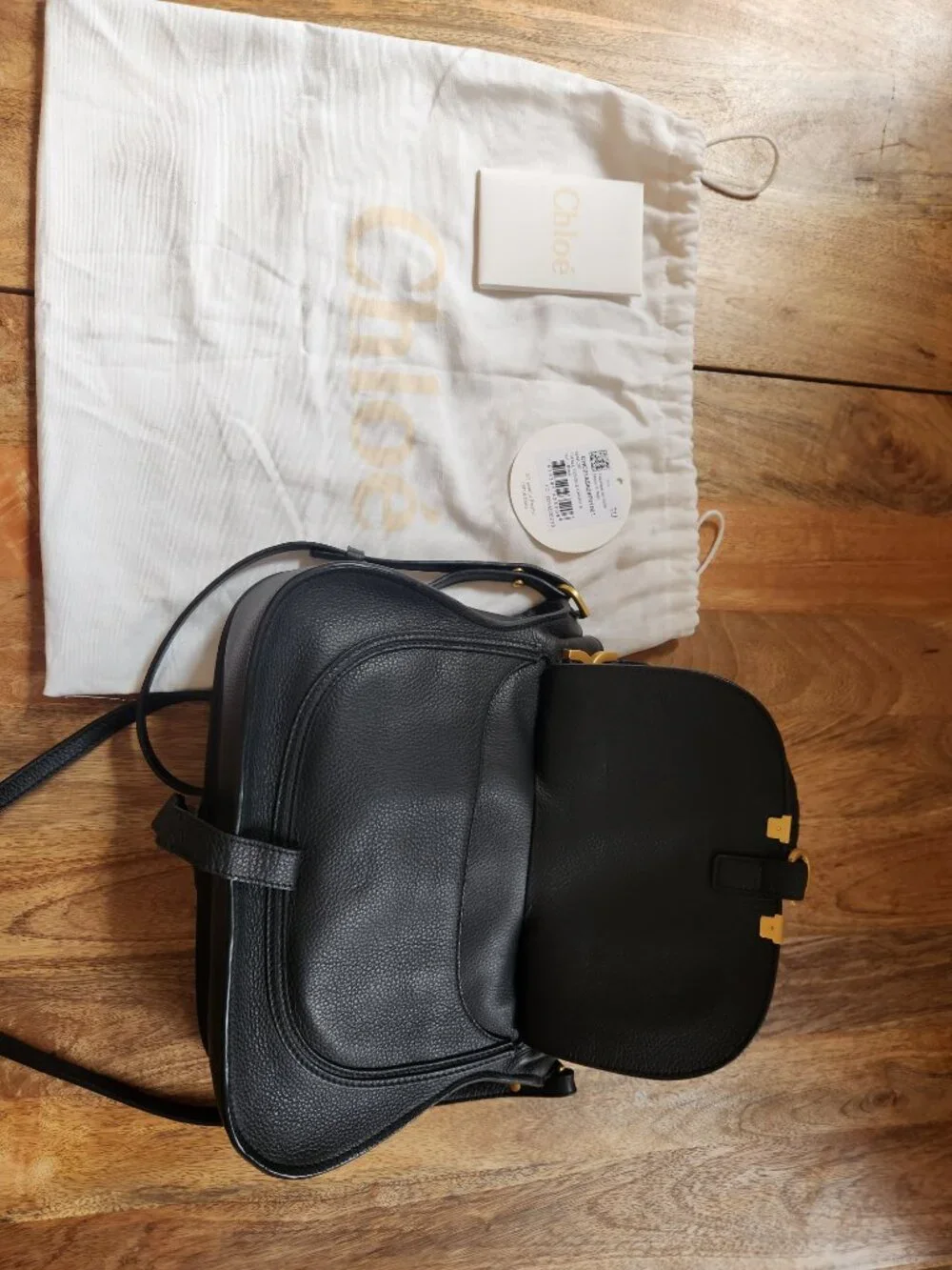 Chloe Small Marcie Leather Satchel-Black Grain Leather